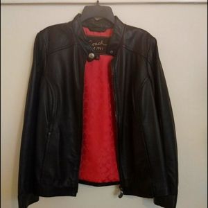 Ladies Coach Jacket, Black Leather